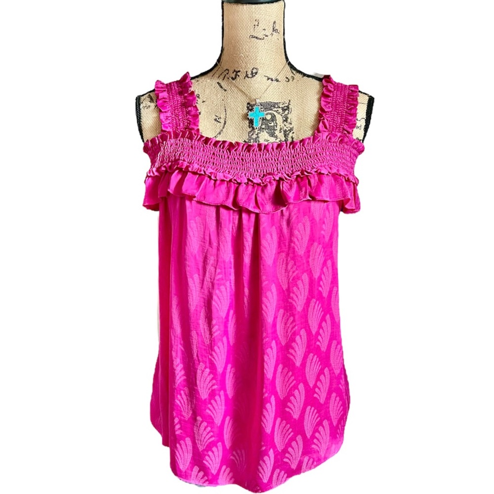ANTHROPOLOGIE smock off the shoulder pink